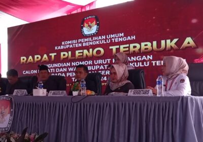 Pengundian Nomor Urut Pasangan Calon Bupati Bengkulu Tengah Berlangsung Lancar