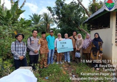 DESA TUMBUK KECAMATAN PAGAR JATI, MEMULAI TITIK NOL KEGIATAN FISIK RABAT BETON DAN TEMBOK PENAHAN TANAH