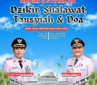 Wali Kota Ajak Warga Bengkulu Syukuri Akhir Tahun dengan Zikir dan Salawat di Masjid Agung At-Taqwa